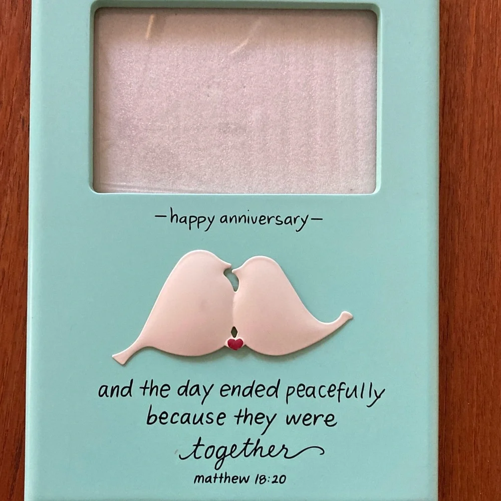 Happy Anniversary Picture Frame with quote from Bible